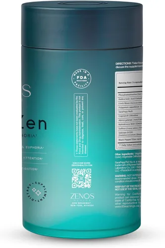 Vista 9 de Zenos Health MoodZen - Suplemento reductor de cortisol y apoyo para el estado de ánimo, potente suplemento de enfoque, fórmula natural para mejorar