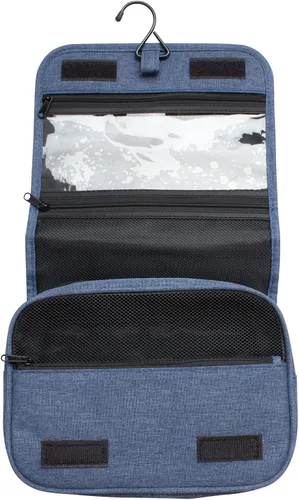 Vista 3 de Brookstone Neceser de viaje – Neceser para mujeres y hombres con gancho para colgar – Organizador de artículos de tocador ligero para viajes, Azul