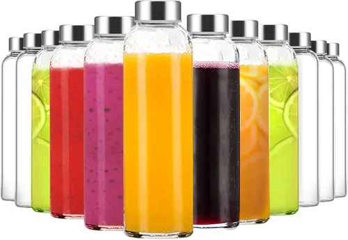 Vista 14 de Luxfuel Botellas de vidrio transparente con tapas, botellas de agua