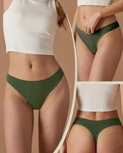 Vista 4 de SHARICCA - Tangas sin costuras para mujer, sexy, transpirables, sin rastros, ropa interior, mujer, paquete múltiple