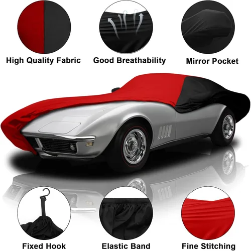 Vista 2 de Funda de automóvil para interior de repuesto para Corvette C3 1968-1982, lujosa funda de satén elástico a la medida para interior transpirable, a