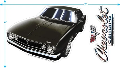 Vista 4 de Popfunk Camiseta y calcomanías clásicas para automóvil Chevy Camaro 1967