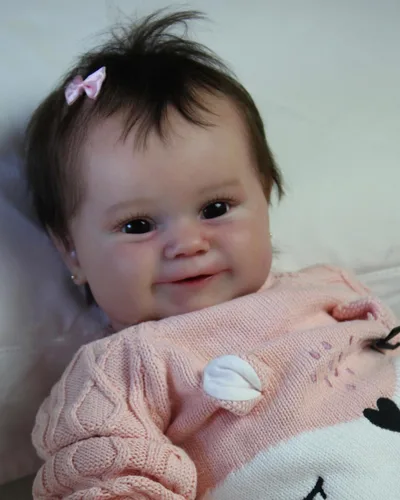 Vista 5 de Angelbaby Muñecas de bebé Reborn realistas de silicona de cuerpo completo de 20 pulgadas, hechas a mano, muñeca de bebé realista Sweet Smile recién
