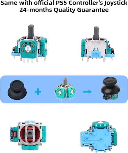 Vista 4 de DUXICEPIN Analog 3D Joysticks Kit for PS5 Controller, Joysticks Part Replacement Thumbsticks with Repair Screwdriver Kit for Playstation 5 DualSense