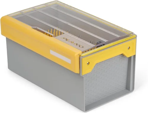 Vista 35 de Caja de Utilidad Premium Plano EDGE Flex Crankbait 3700, Gris y Amarillo con Tapa Transparente, Caja de Almacenamiento Impermeable para Pequeños