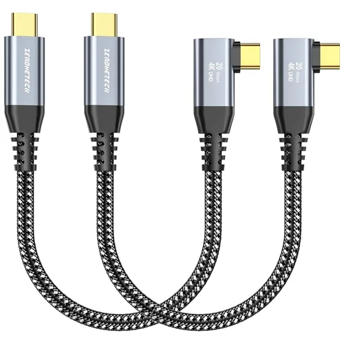 Vista 34 de ZeroneTeck Cable USB C de 6 pulgadas 0.5 pies, Transferencia de Datos de Alta Velocidad 20Gbps Corto, Cable USB C 3.2 Gen 2×2 100W PD de Carga