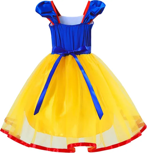 Vista 4 de Aoiviss Disfraz blanco nieve para niñas ropa de vestir de princesa disfraz de Halloween y cosplay
