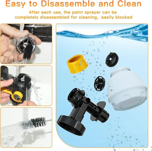 Vista 6 de Pulverizador de pintura inalámbrico para batería Dewalt de 20 V MAX, pistola de pintura en aerosol HVLP con motor sin escobillas y 4 boquillas