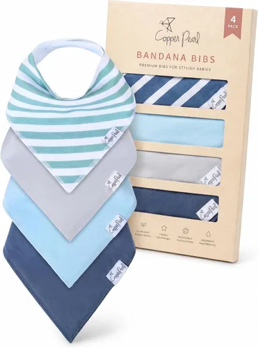 Vista 19 de Copper Pearl Baberos tipo bandana para bebé, paquete de 4 baberos de algodón suave para babear y dentición, absorbentes, ajuste ajustable, muchos