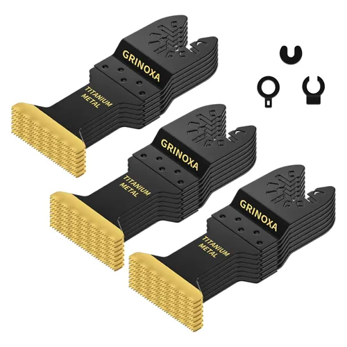 Vista 10 de 3 cuchillas oscilantes de titanio, cuchillas multiherramienta universales profesionales para uñas de metal y madera, aptas para Dewalt Milwaukee