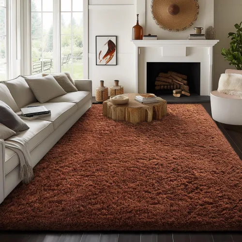 Vista 70 de Ophanie - Alfombras para sala de estar, antideslizante y suave, de felpa grandes y peludas para dormitorio, peludas para niños y niñas, decoración