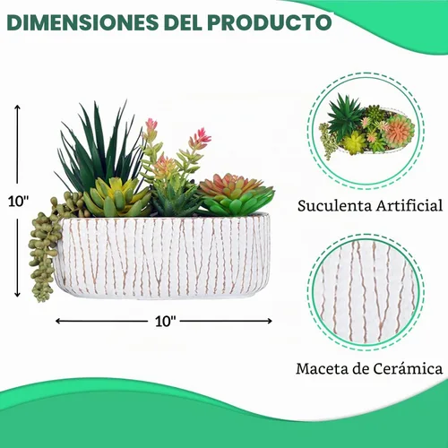 Vista 2 de Plantas artificiales para el hogar, suculentas artificiales de 8.7 pulgadas en macetas para decoración de escritorio de oficina y decoración
