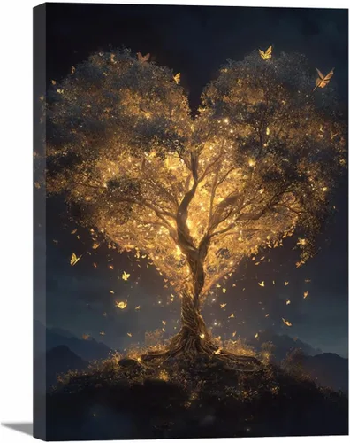 Vista 22 de VOCBAN Tree of Life Canvas Wall Art Tree Decor Painting Artwork for Office Kitchen Bathroom Dining Room Office Home Decor Dormitory(black black 74