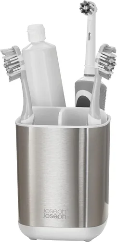 Vista 8 de Joseph Joseph Easy-Store - Soporte para cepillo de dientes, organizador de almacenamiento para baño, grande, negro mate