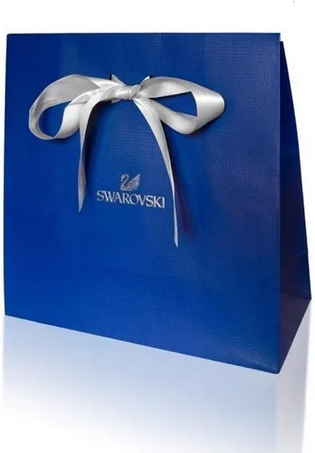 Vista 3 de Swarovski Twist Hoop Earrings Collection, Rhodium Finish, Blue Crystals, Clear Crystals
