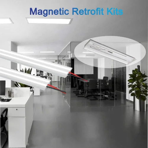 Vista 2 de Kit de reacondicionamiento magnético LED de 2 x 2 pies, 27 W, 5000 K, 0-10 V regulable, instalación rápida