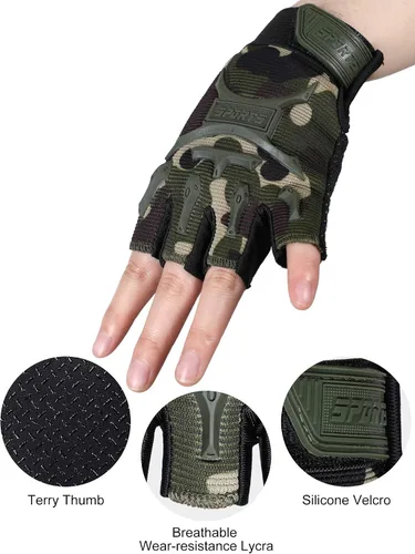 Vista 5 de SATINIOR 4 Pairs Kids Cycling Gloves Half Finger Bike Gloves Non-Slip Mitten Sport Gloves for Boys and Girls
