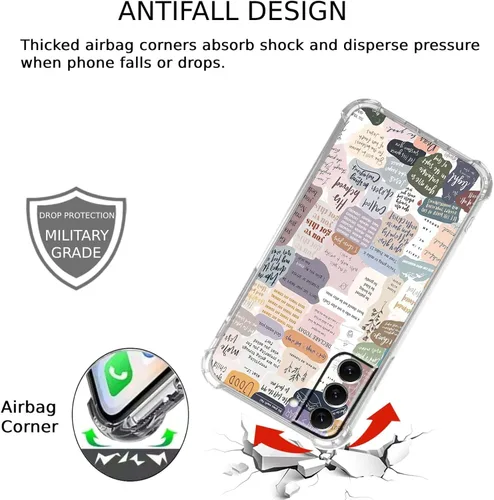 Vista 2 de Funda con versículos bíblicos para Samsung Galaxy S21, collage de citas de Jesús cristiano, funda protectora de TPU suave de moda compatible