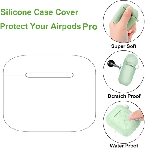 Vista 4 de Funda de silicona para Airpods Pro, linda y divertida funda protectora de goma con llavero antipérdida (baloncesto)