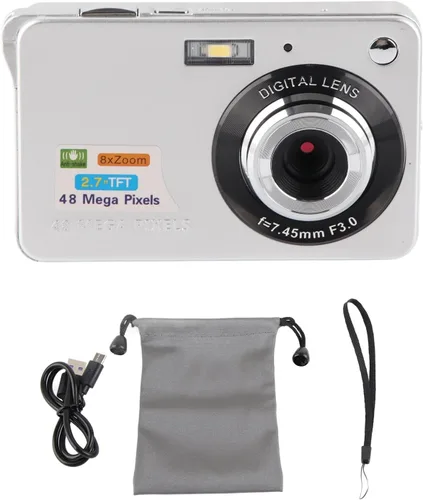 Vista 10 de Eujgoov Digital Camera, 4K 48MP Vlogging Camera with 8X Zoom 2.7in Screen and Fill Light for Photography (Blue)