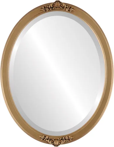 Vista 27 de Espejo de pared biselado ovalado para decoración del hogar, estilo Athena, negro plateado, dimensiones exteriores de 14 x 18 pulgadas