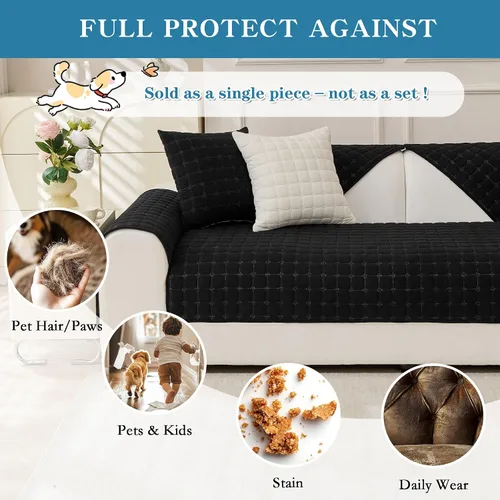Vista 3 de MYSKY HOME Funda para sofá, funda lavable para perros, funda para sofá modular, funda para sofá de 2 cojines, fundas protectoras antideslizantes