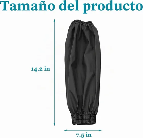 Vista 6 de Yzurbu Fundas para brazos, protector de poliuretano para brazo con puños elásticos, impermeable, resistente al aceite, resistente al ácido Negro - 2