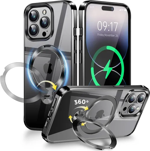 Vista 32 de Funda magnética de privacidad para iPhone 17 Pro Max [Cartulina Aurora con purpurina] [Soporte magnético invisible] protector de pantalla integrado