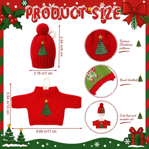 Vista 2 de 14 adornos de suéter feo para decoración de árbol de Navidad