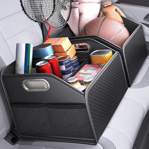 Vista 6 de Car Trunk Organizer, Large Capacity Multi-Compartment Folding Storage Box for SUV, RV, Sedan, Automotive Vehicle Interior, Cargo, Tools, Grocery