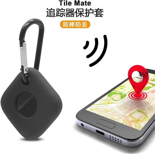 Vista 6 de DAYJOY - Juego de 3 fundas protectoras de silicona suave y flexible compatibles con Tile Mate 2022, funda antiarañazos con mosquetón para Tile Mate