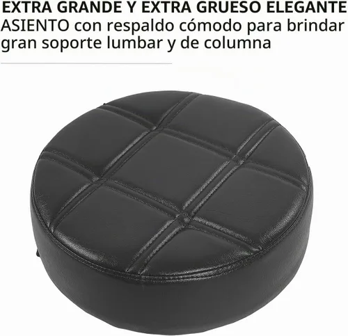 Vista 5 de Grace&Grace Taburete giratorio de altura ajustable con asiento extra grande extra grueso para máxima comodidad para salón, estudio, tienda, cocina