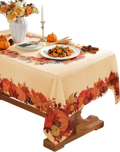 Vista 11 de Honellaty - Mantel rectangular con diseño de calabaza otoñal, 52 x 70 Cosecha de calabaza