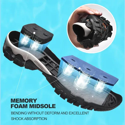 Vista 4 de RUMPRA Zapatos de agua para hombre, de secado rápido, para natación, río, playa, para atletismo, senderismo, barco, pesca, buceo, surf
