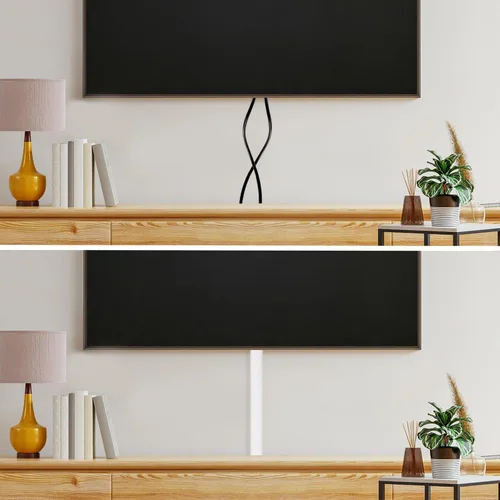 Vista 3 de RUBBER BOND Ocultador de cable de TV, cubierta de cable de pared, autoadhesivo, 6 pies, color blanco
