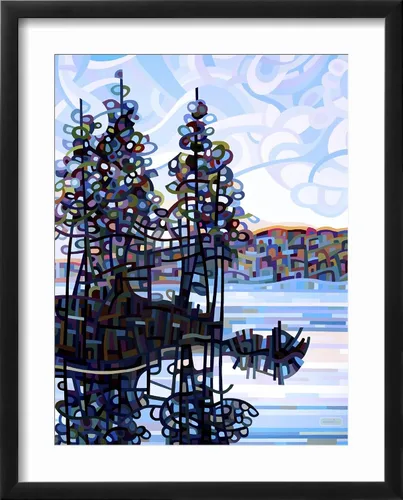 Vista 2 de AllPosters Mandy Budan - Impresión giclée de pared con marco negro de Haliburton Morning on Black Frame de 12 x 16 pulgadas
