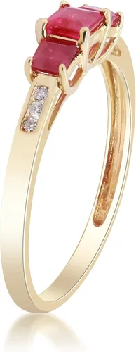 Vista 3 de Gin & Grace Anillo de compromiso de oro blanco de 14 quilates con diamantes de zafiro de corte princesa azul natural (I1, I2) para mujer, zafiro