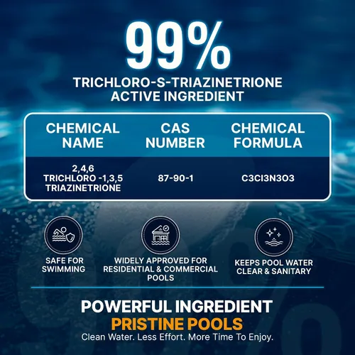 Vista 8 de Tabletas de cloro para piscina Pool Shark - Tabletas de cloro de 3 pulgadas - Tabletas de cloro activo al 90% de disolución lenta - Productos