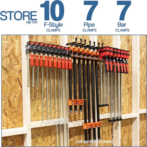 Vista 5 de Fulton Woodworking Tools Surtido de soportes de abrazaderas modulares con 1 estante de abrazadera F • 1 barra / paralelo 1 cada estante