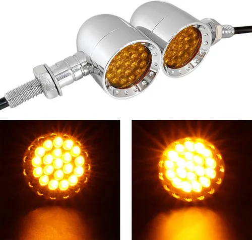 Vista 8 de FATECIM 2 luces LED de señal de giro para motocicleta, luces de conducción de alta resistencia, intermitentes traseros para Bobber Harley, Honda
