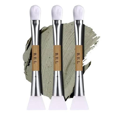 Vista 8 de Bare Essentials Living - Cepillo para mascarilla facial de arcilla (1 paquete, bambú), herramienta doble aplicadora de máscara facial de silicona