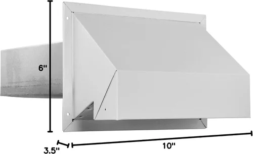 Vista 3 de Imperial 3-1/4" x 10" R2 Campana de escape de gama premium sin pantalla, blanco, VT0500-D