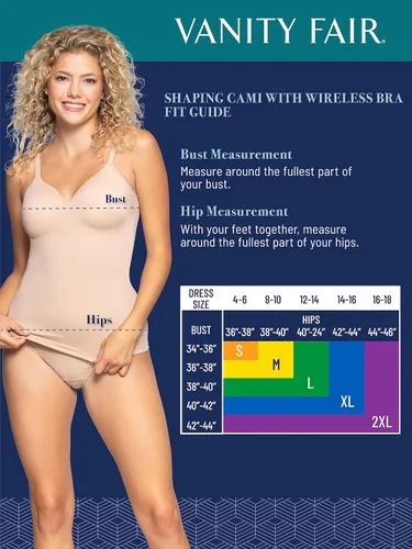 Vista 5 de Vanity Fair Camisola moldeadora para mujer con brasier integrado, control de abdomen, camisola para mujer