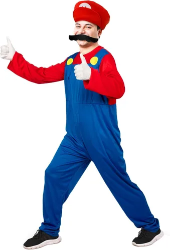 Vista 4 de Disfraz divertido de Super Bros para adultos, disfraz de Halloween o cosplay