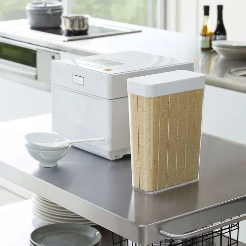 Vista 2 de Yamazaki Home Tower Grain Container almacenamiento y organización de alimentos, tamaño único, blanco