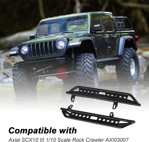 Vista 2 de Hobbypark Estribos de pedal lateral de metal placa de pie para escala 1/10 RC Crawler Car Axial SCX10 III AXI03007 Hop-ups Piezas de actualización
