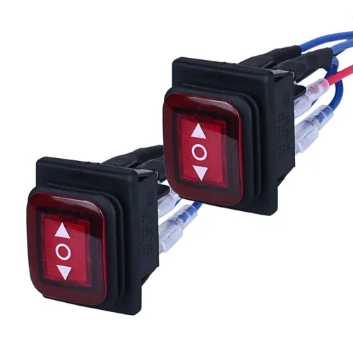 Vista 9 de 2 interruptores basculantes de polaridad de encendido y apagado, DPDT, 6 pines, 3 posiciones, interruptor basculante autobloqueante con cables