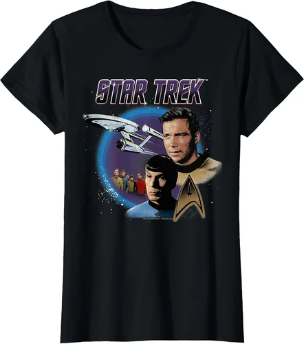 Vista 67 de Star Trek Original Series Vintage Enterprise T-Shirt Baby Blue