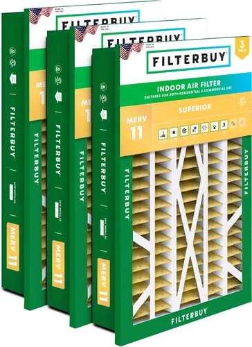 Vista 14 de Filterbuy Filtro de aire MERV 11 de 10 x 17 x 2 pulgadas para defensa de mascotas y alergias (paquete de 3), filtros exteriores plisados
