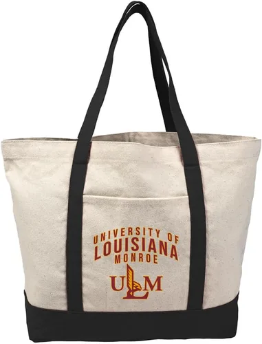 Vista 116 de Campus Lab Bolsa de lona con logotipo primario colegiado con bolsillo externo, bolsa de hombro reutilizable para ir de compras, playa Águilas A&m